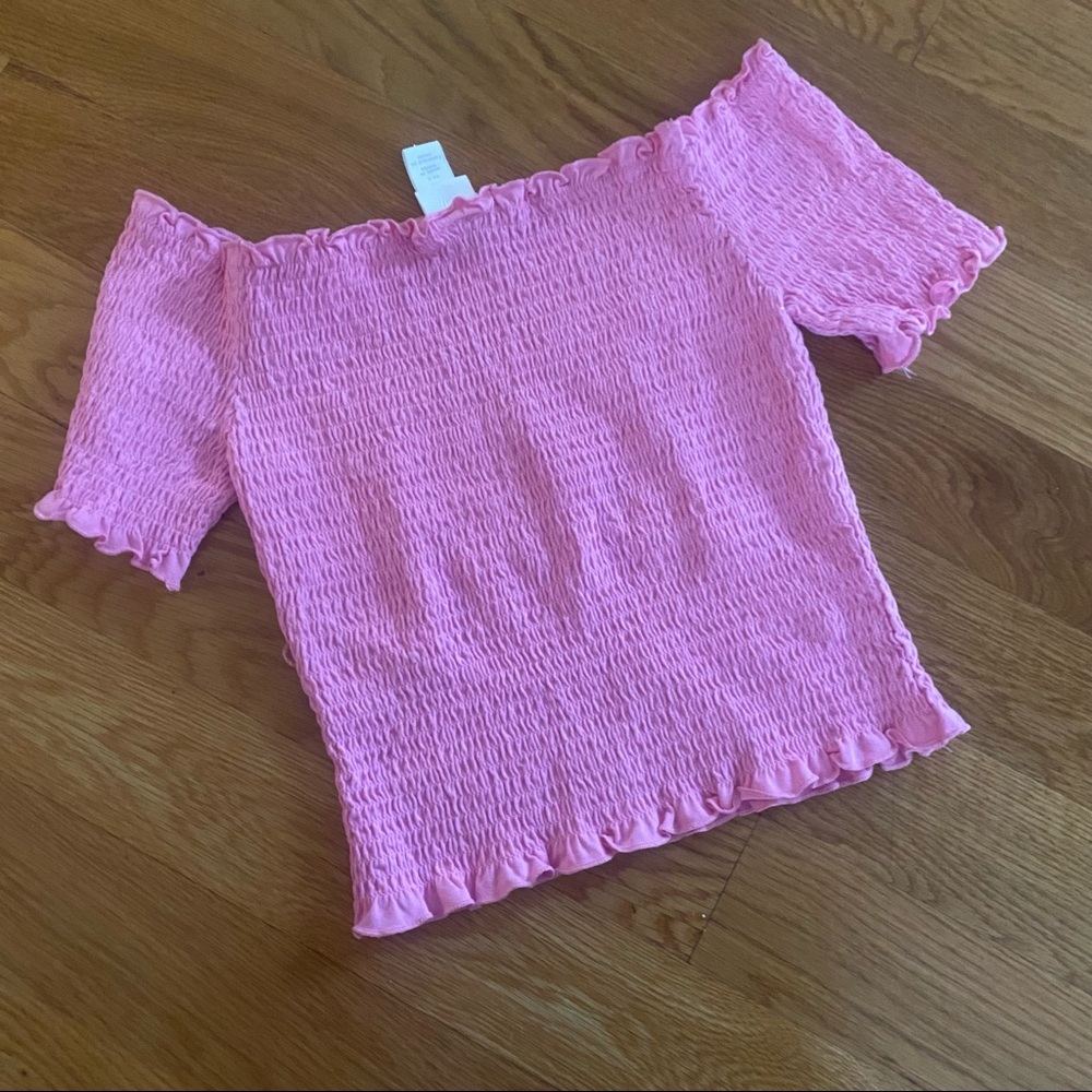H&M Pink Off The Shoulder Top